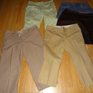 Women's Size 16 Capri /Crop Pants & Shorts 5 pair Old Navy, Sag Harbor & Others